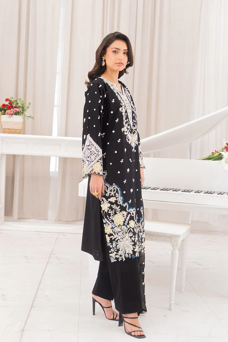Motif Cambric Embroidered Suit-019 - Image 5