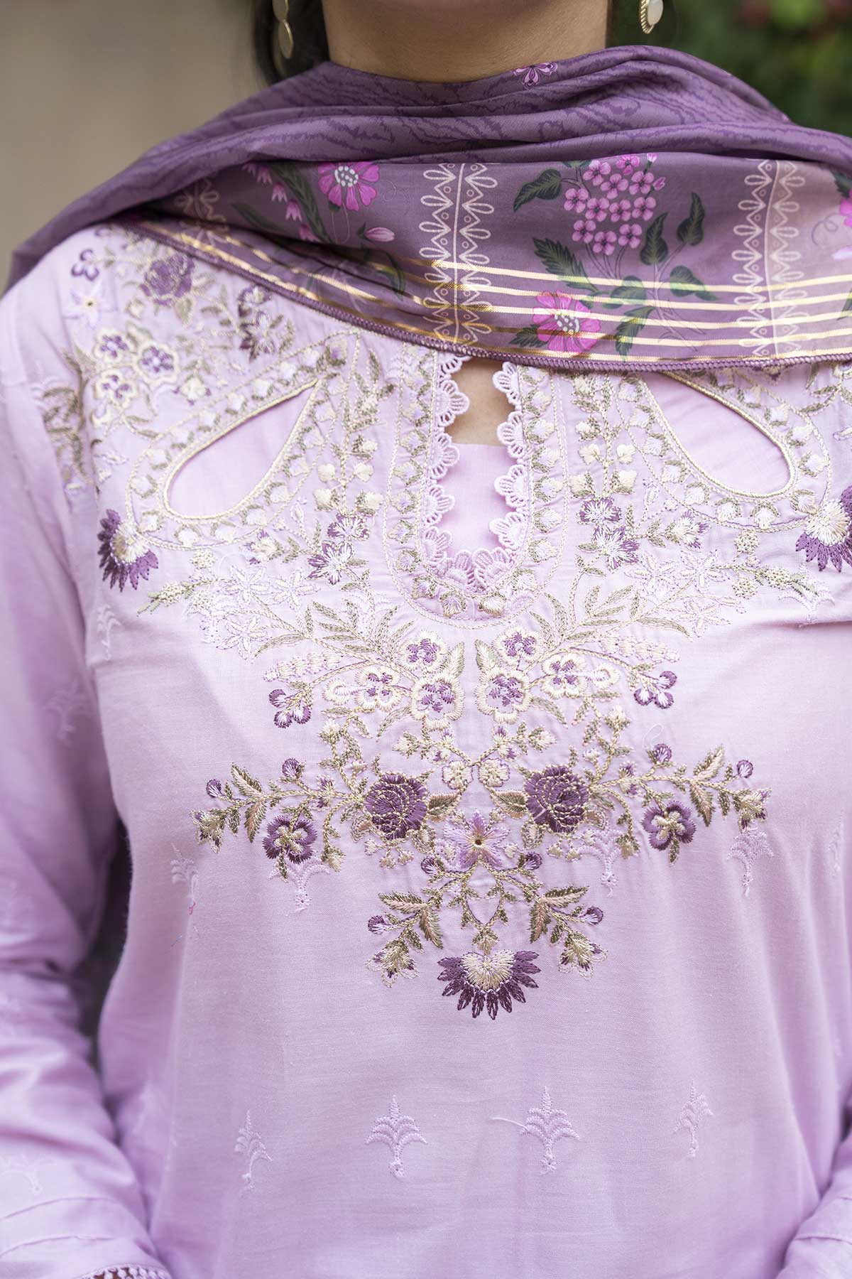 Motif Chikankari Embroidered Suit-215 - Image 4