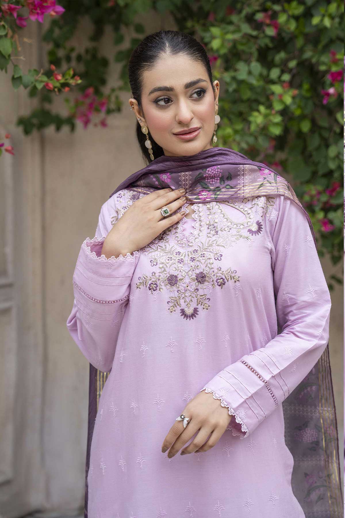 Motif Chikankari Embroidered Suit-215 - Image 6