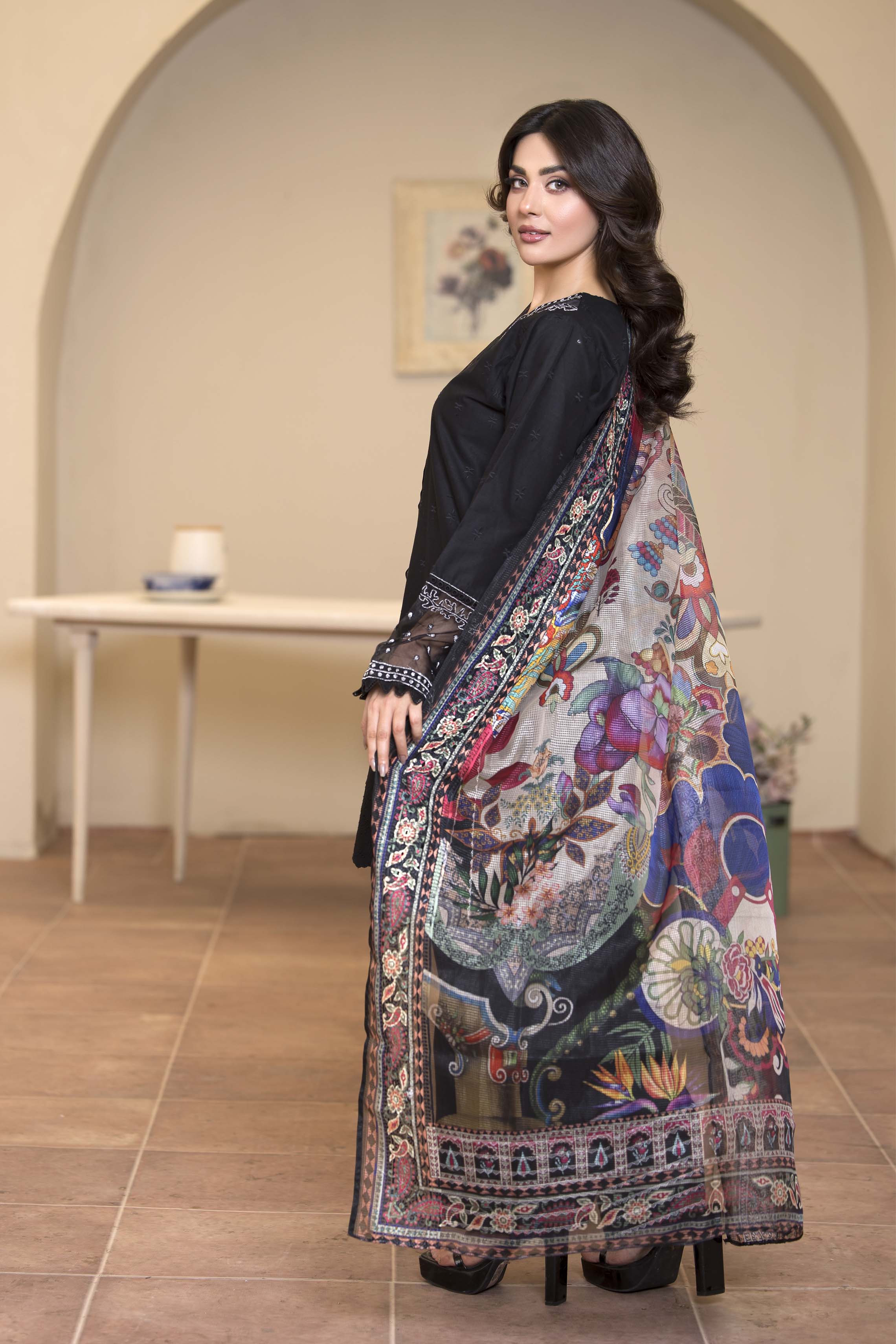 Motif Chikankari Embroidered Suit-221 - Image 5