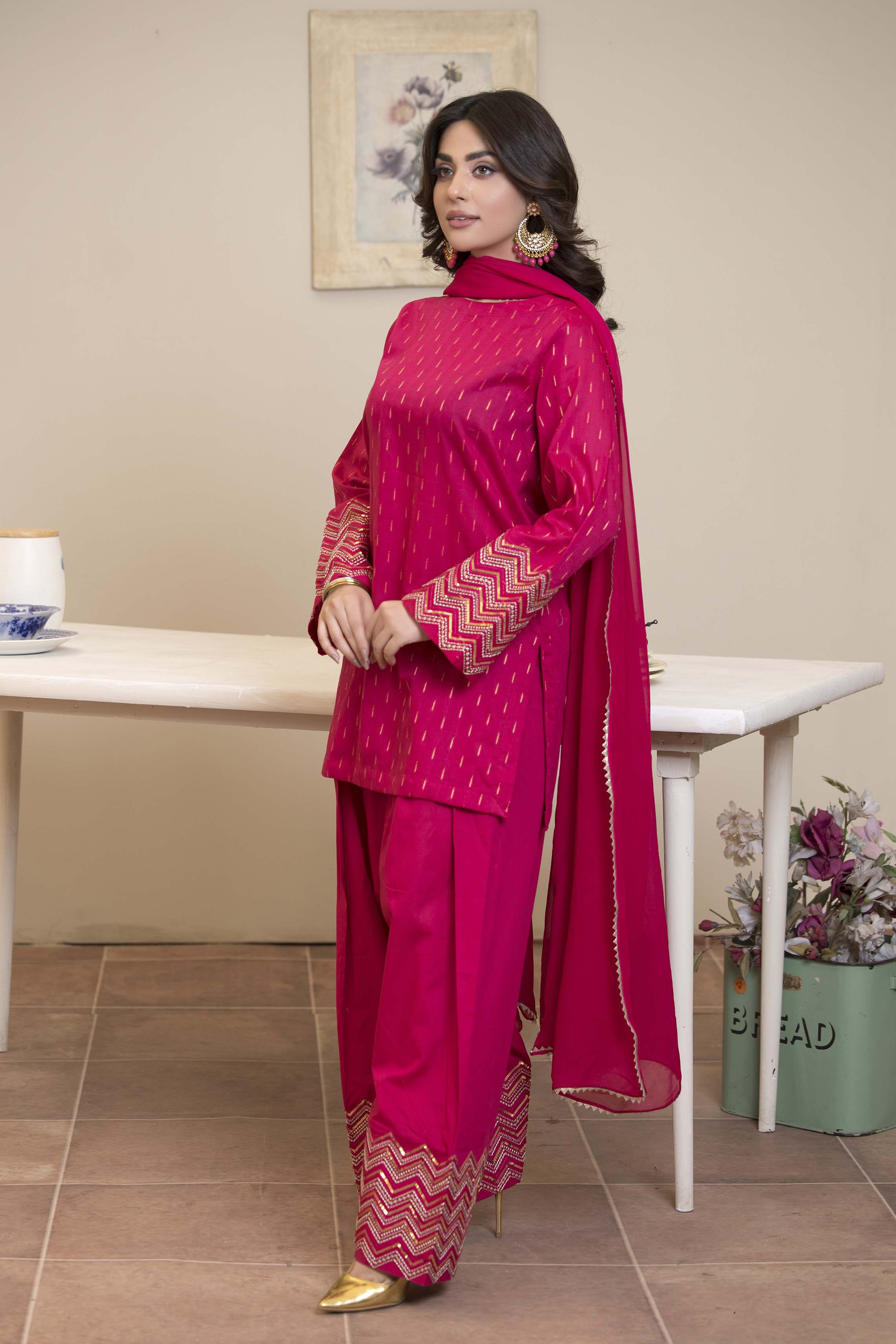 Motif Lawn Embroidered Suit-034 - Image 5