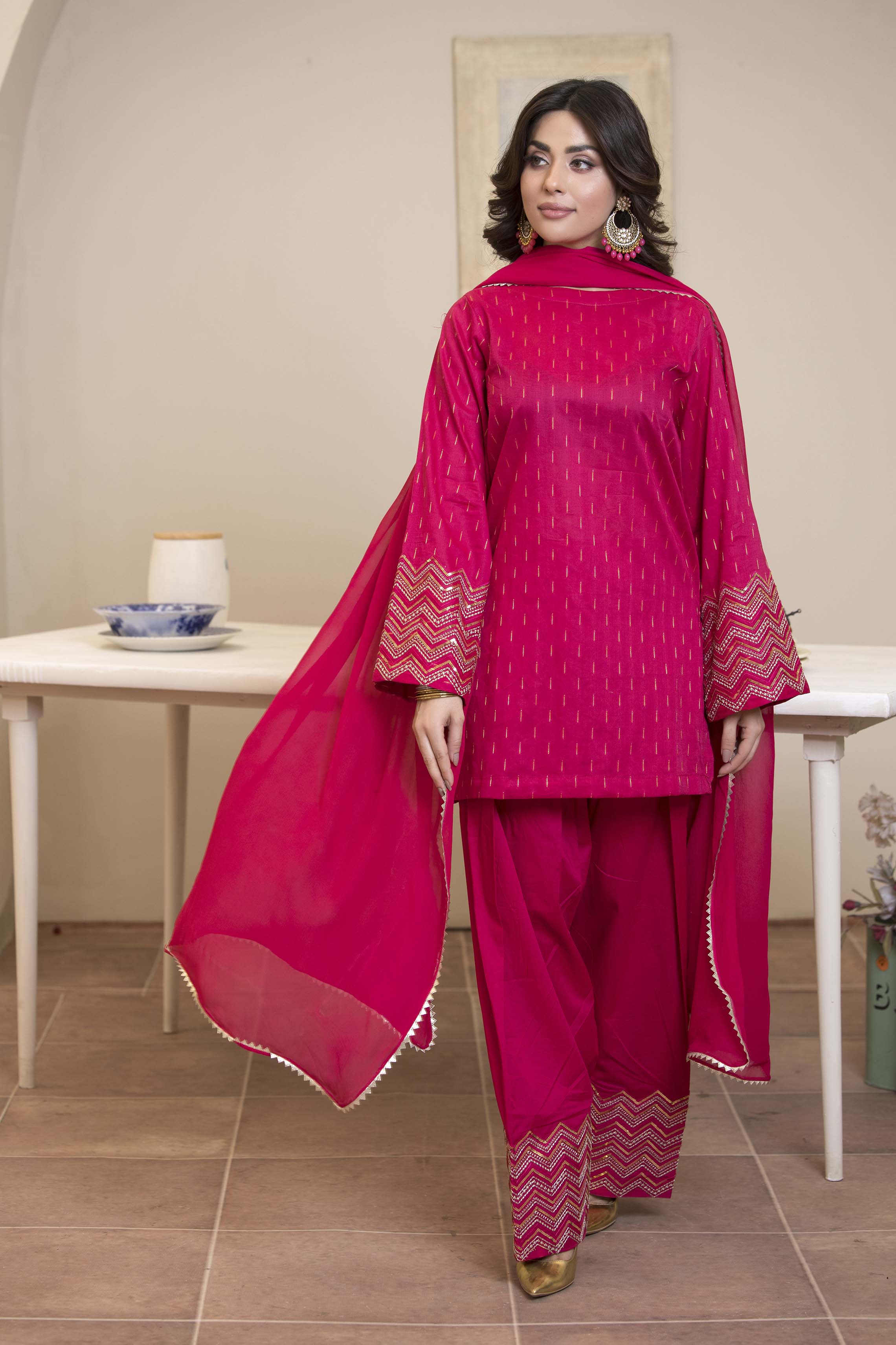 Motif Lawn Embroidered Suit-034 - Image 7