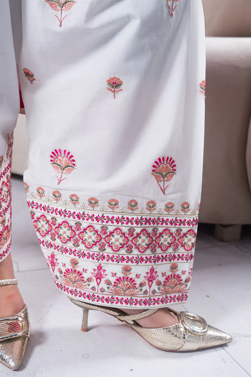 Motif Cambric Embroidered Suit-017 - Image 4