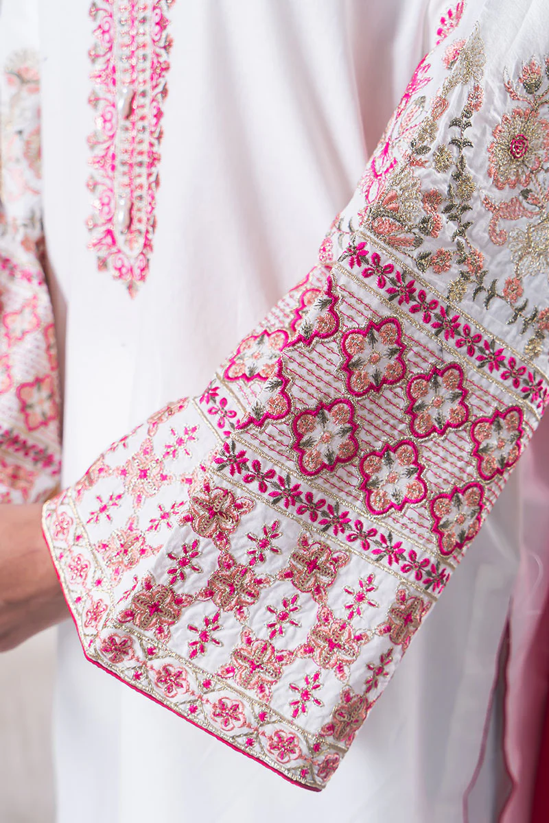 Motif Cambric Embroidered Suit-017 - Image 5