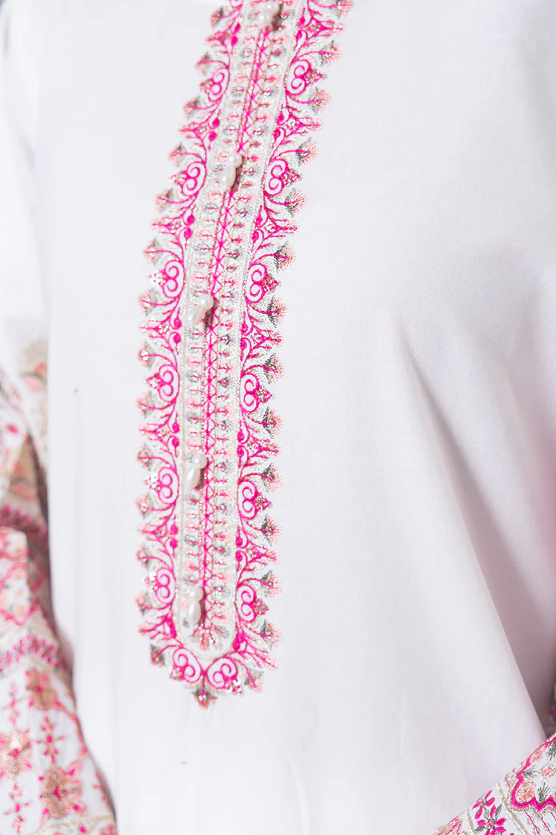 Motif Cambric Embroidered Suit-017 - Image 6