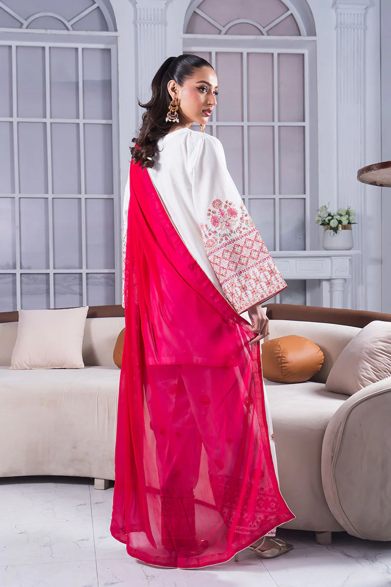 Motif Cambric Embroidered Suit-017 - Image 7