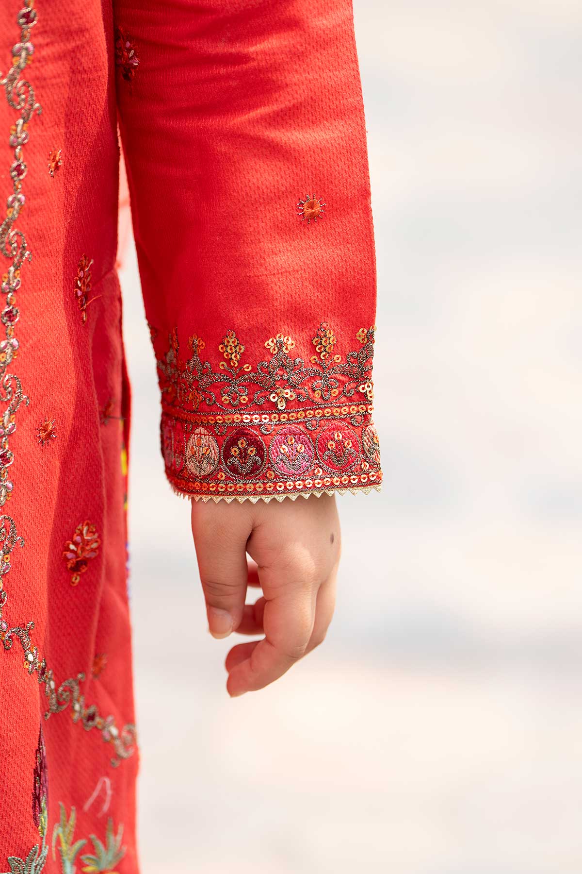 Motif Girls Embroidered Suit-024 - Image 4