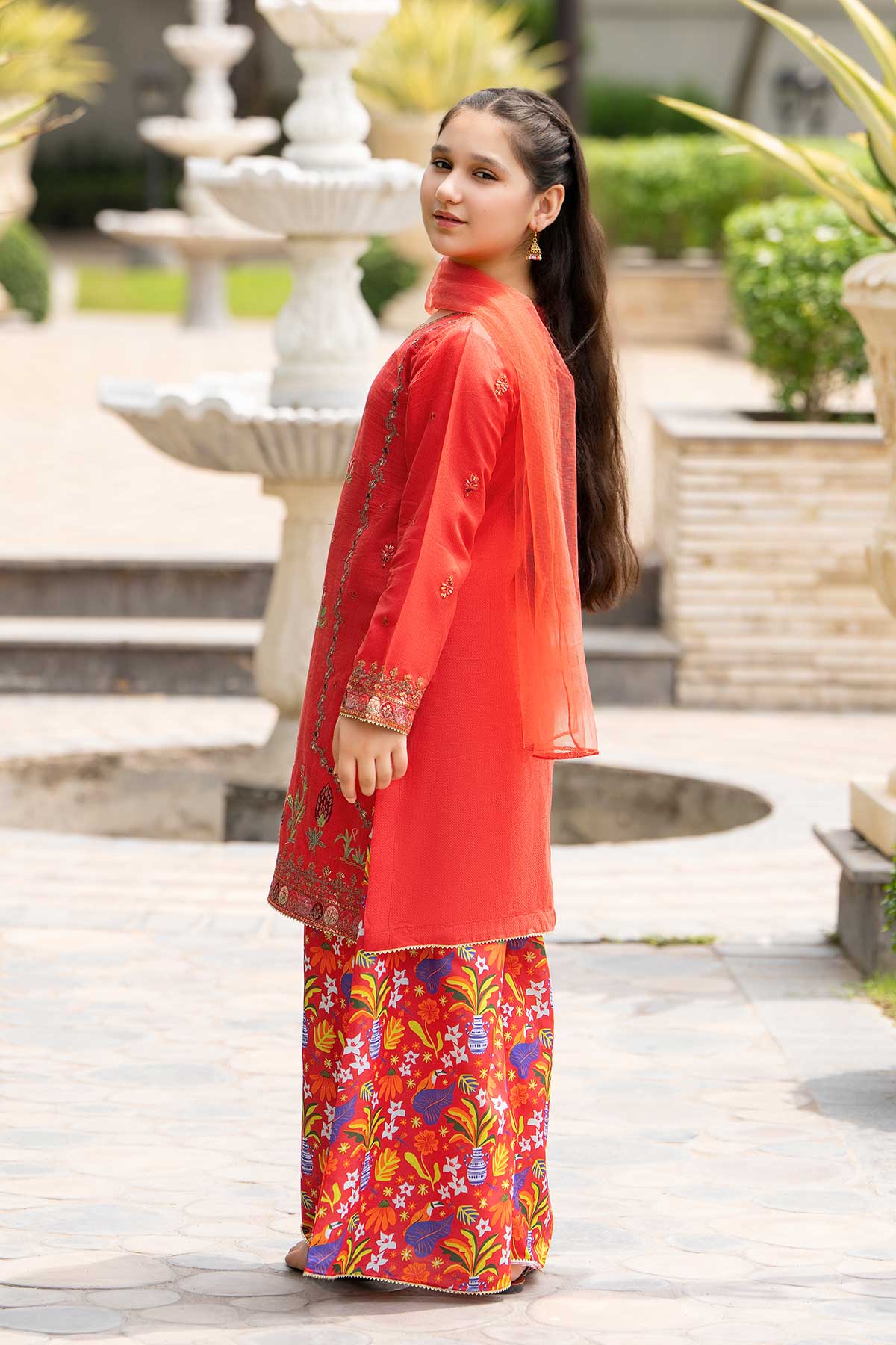 Motif Girls Embroidered Suit-024 - Image 6