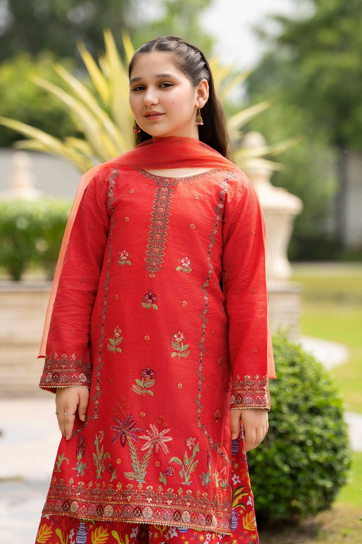 Motif Girls Embroidered Suit-024 - Image 7