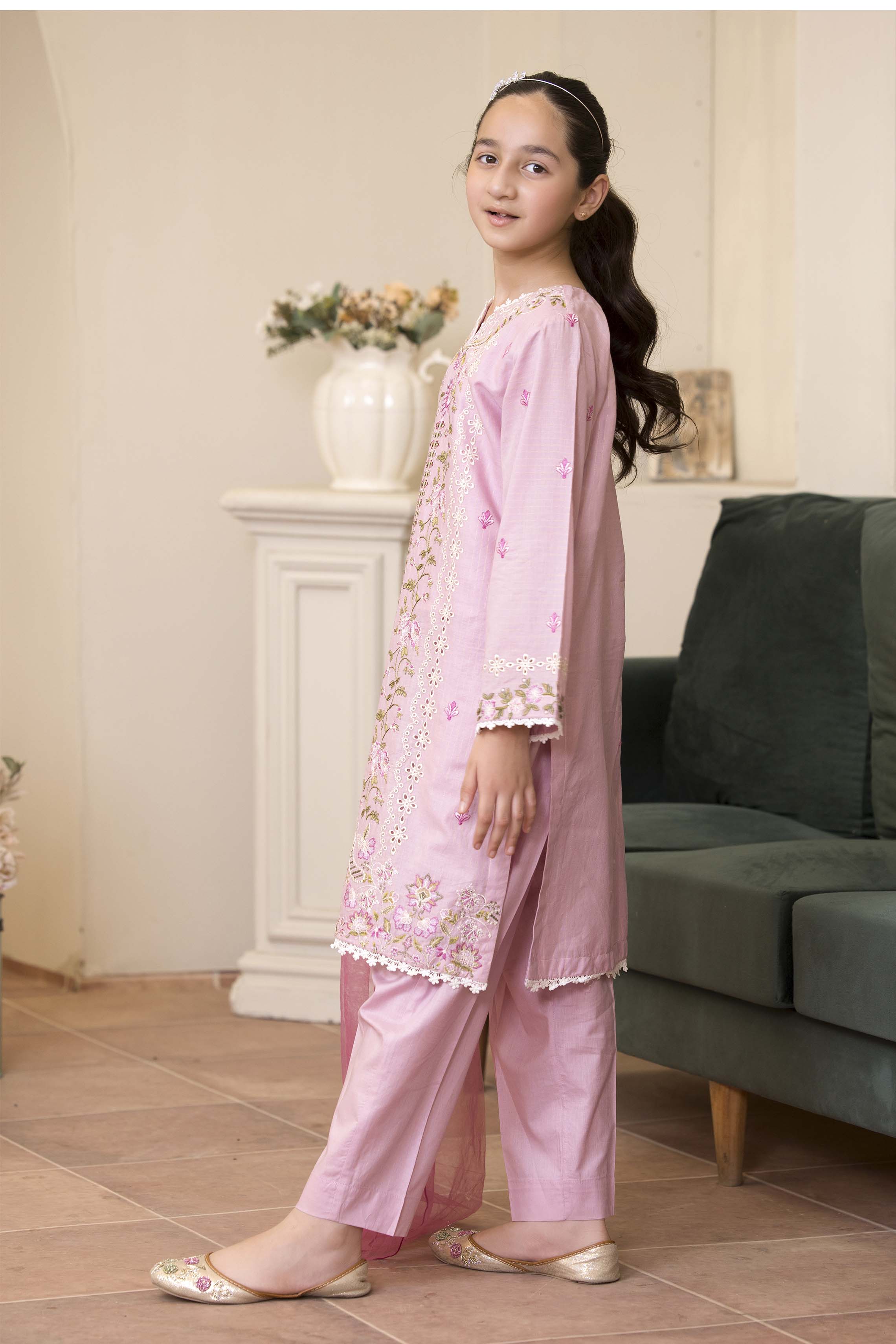 Motif Girls Masoori Embroidered Suit-056 - Image 5