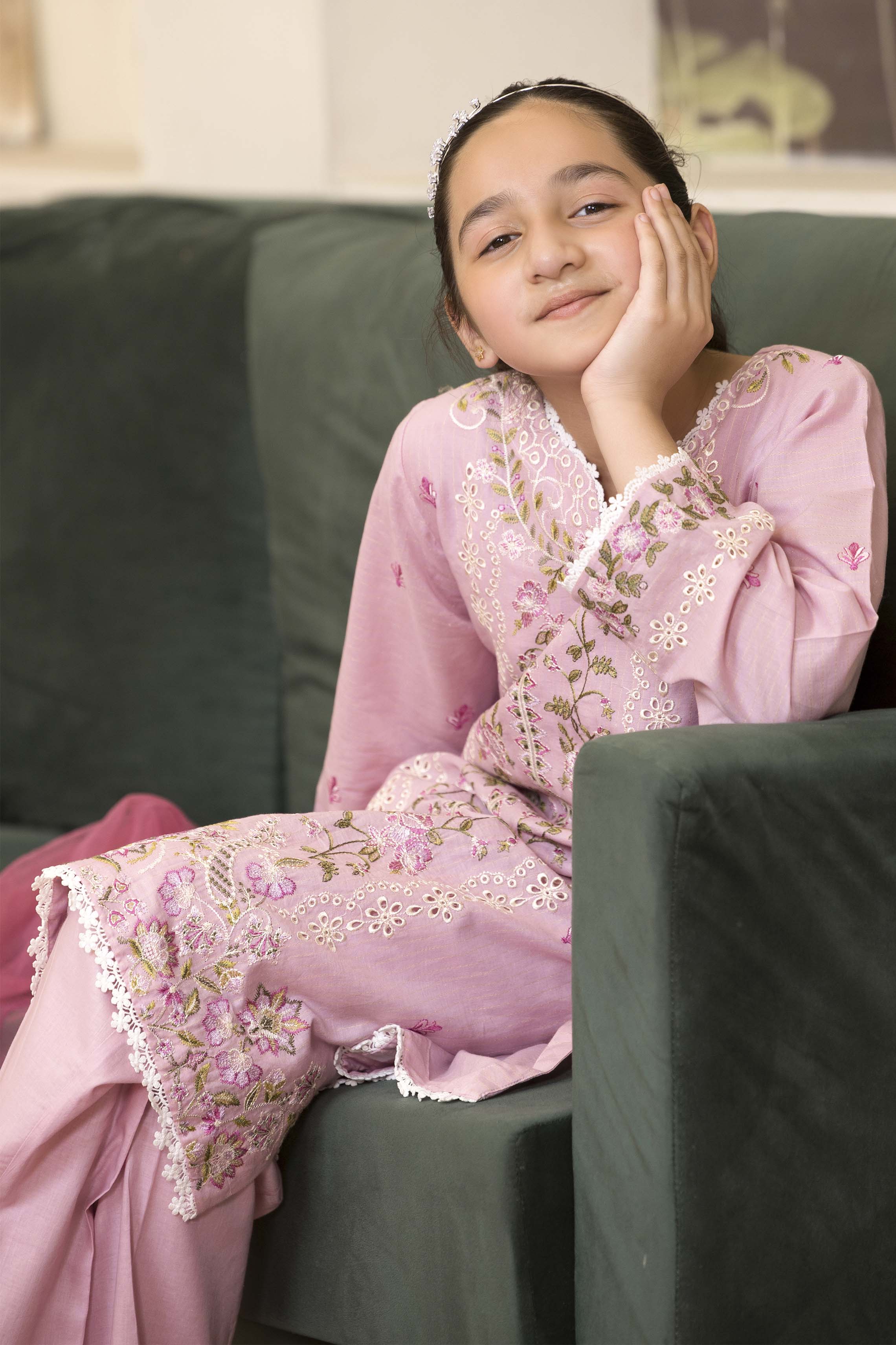 Motif Girls Masoori Embroidered Suit-056 - Image 7