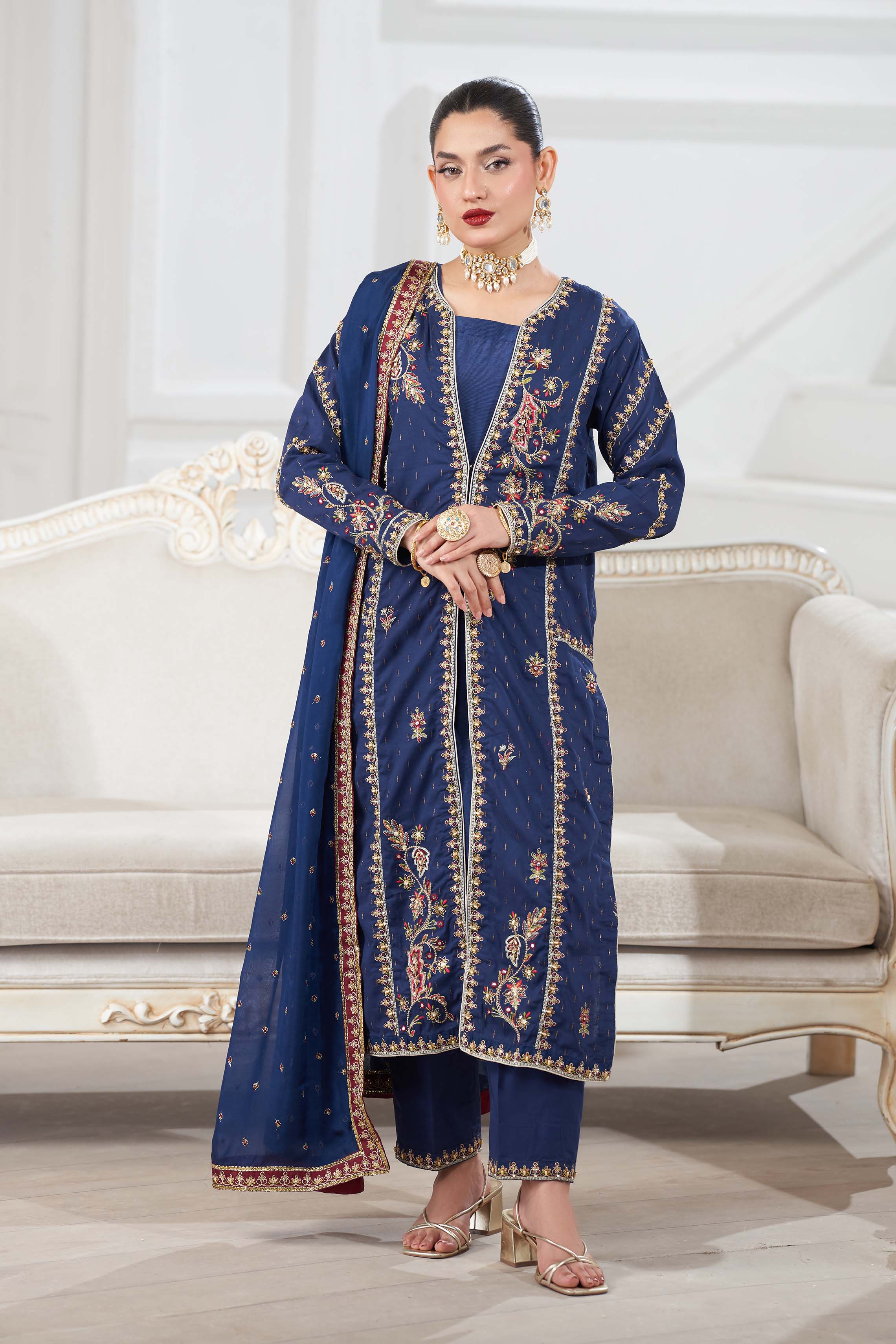 Motif Golden Brosha Embroidered Suit-027 - Image 7