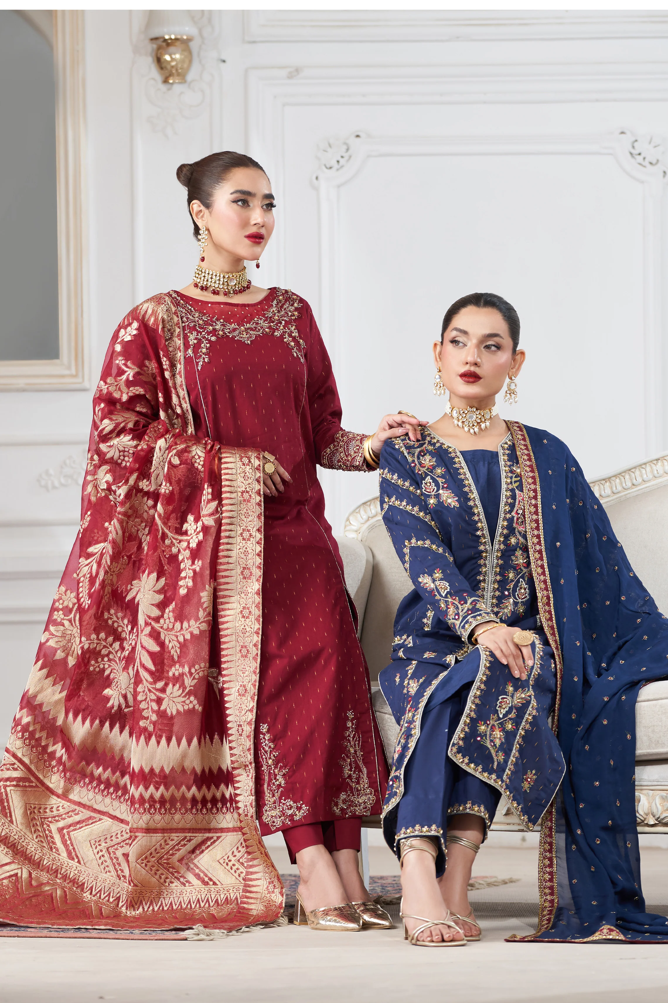 Motif Golden Brosha Embroidered Suit-027 - Image 8