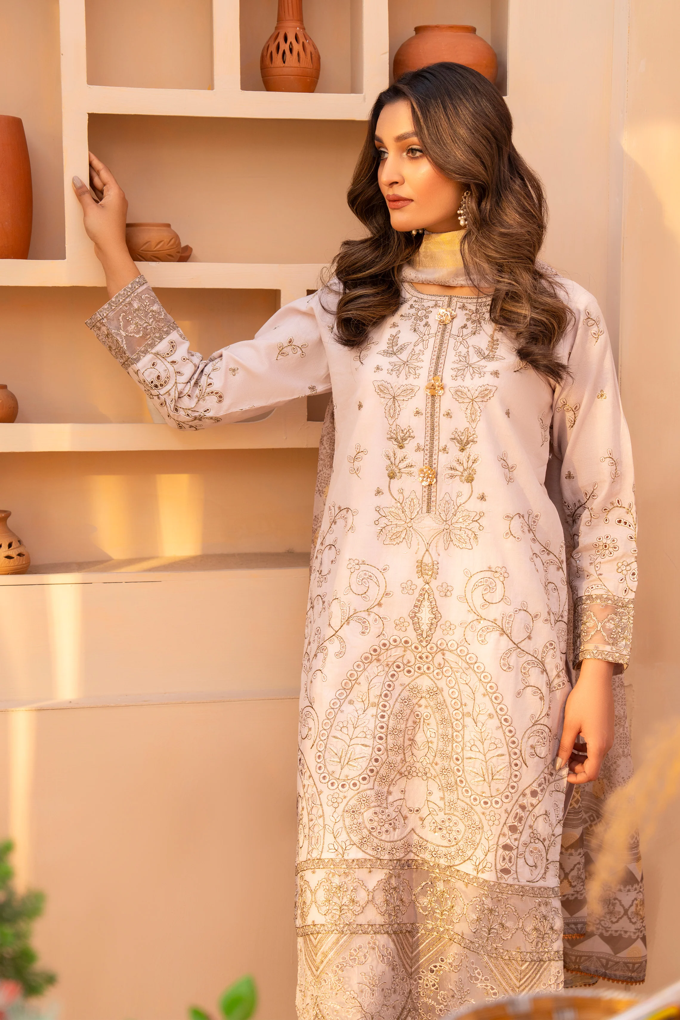 Motif Jacquard Embroidered Suit-3533 - Image 3