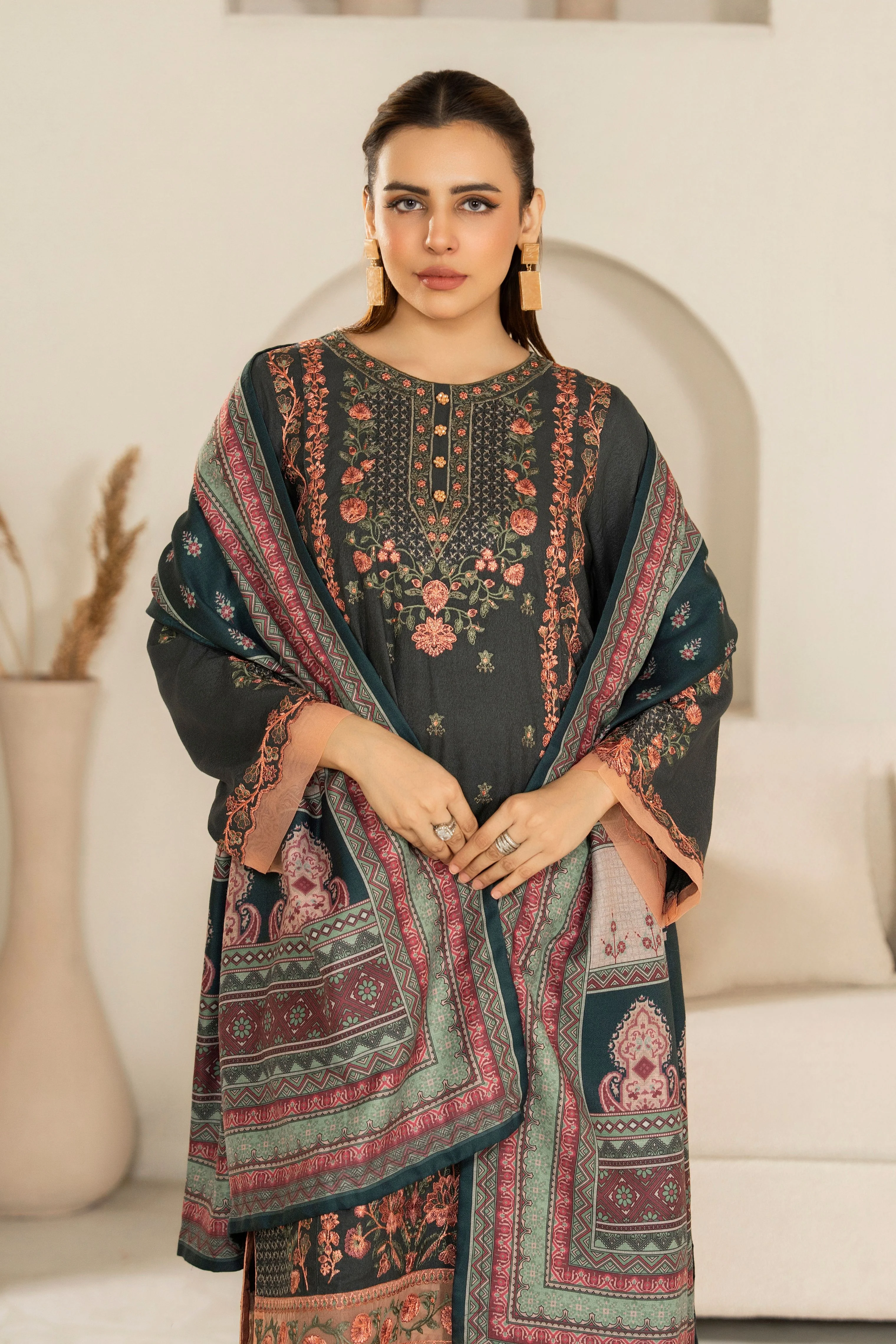 Motif Karandi Embroidered Suit 065 - Image 3