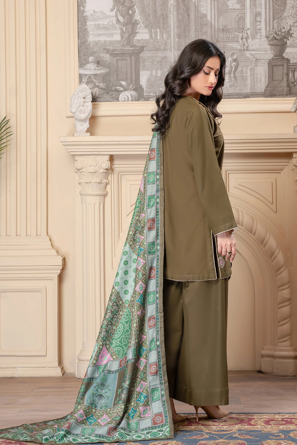 Motif Khaddar Embroidered Suit-044 - Image 3