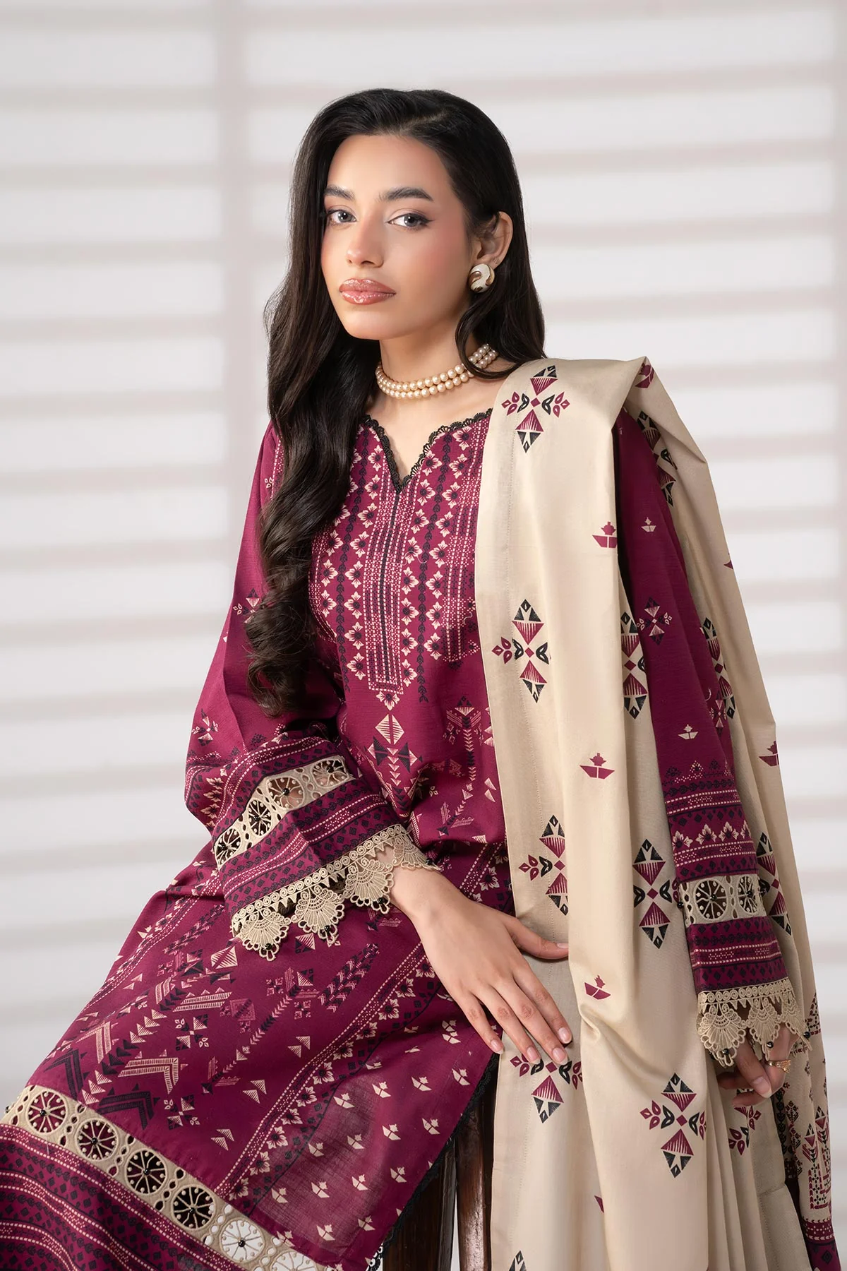 MOTIF KHADDAR PRINTED SUIT-038 - Image 10