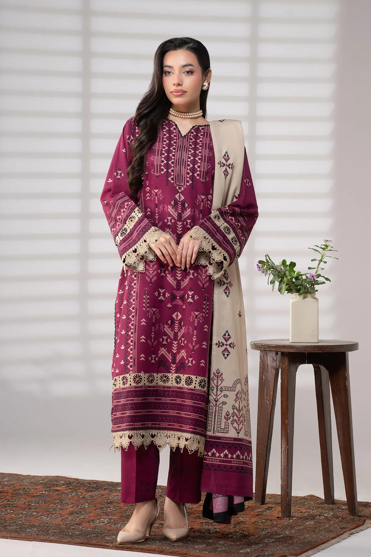 MOTIF KHADDAR PRINTED SUIT-038 - Image 5