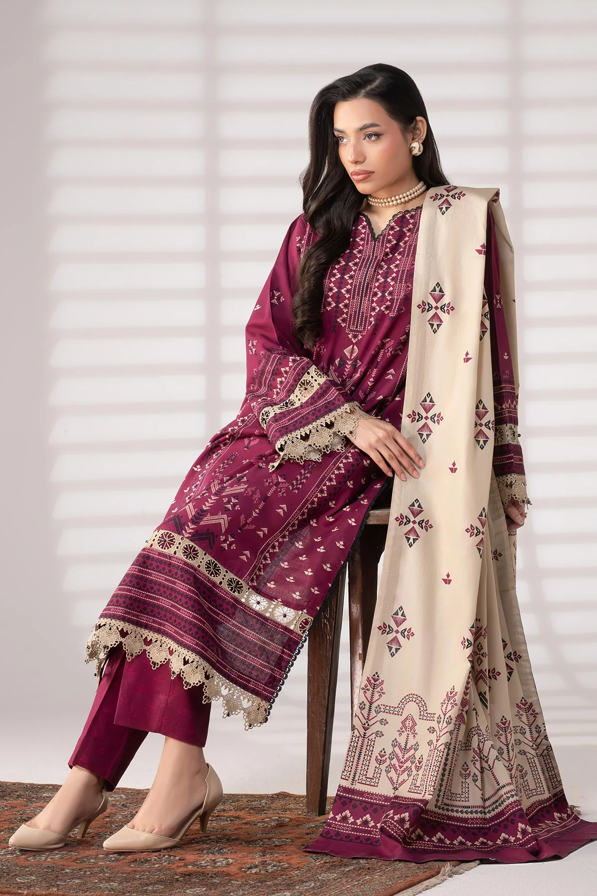 MOTIF KHADDAR PRINTED SUIT-038 - Image 6