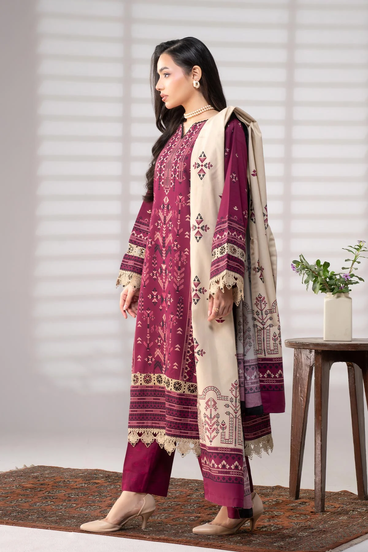 MOTIF KHADDAR PRINTED SUIT-038 - Image 8