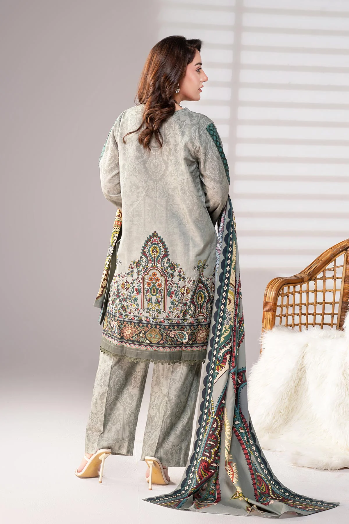 MOTIF KHADDAR PRINTED SUIT-041 - Image 4