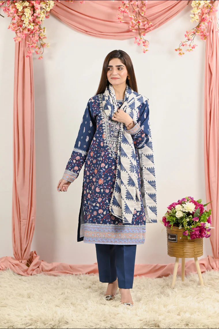 Motif Khaddar Printed Suit-059 - Image 6