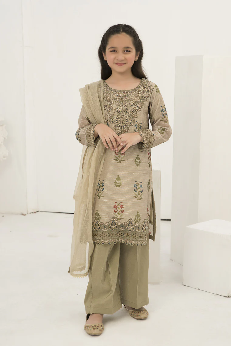 Motif Kids Cotton Silk Embroidered Suit-578 - Image 3