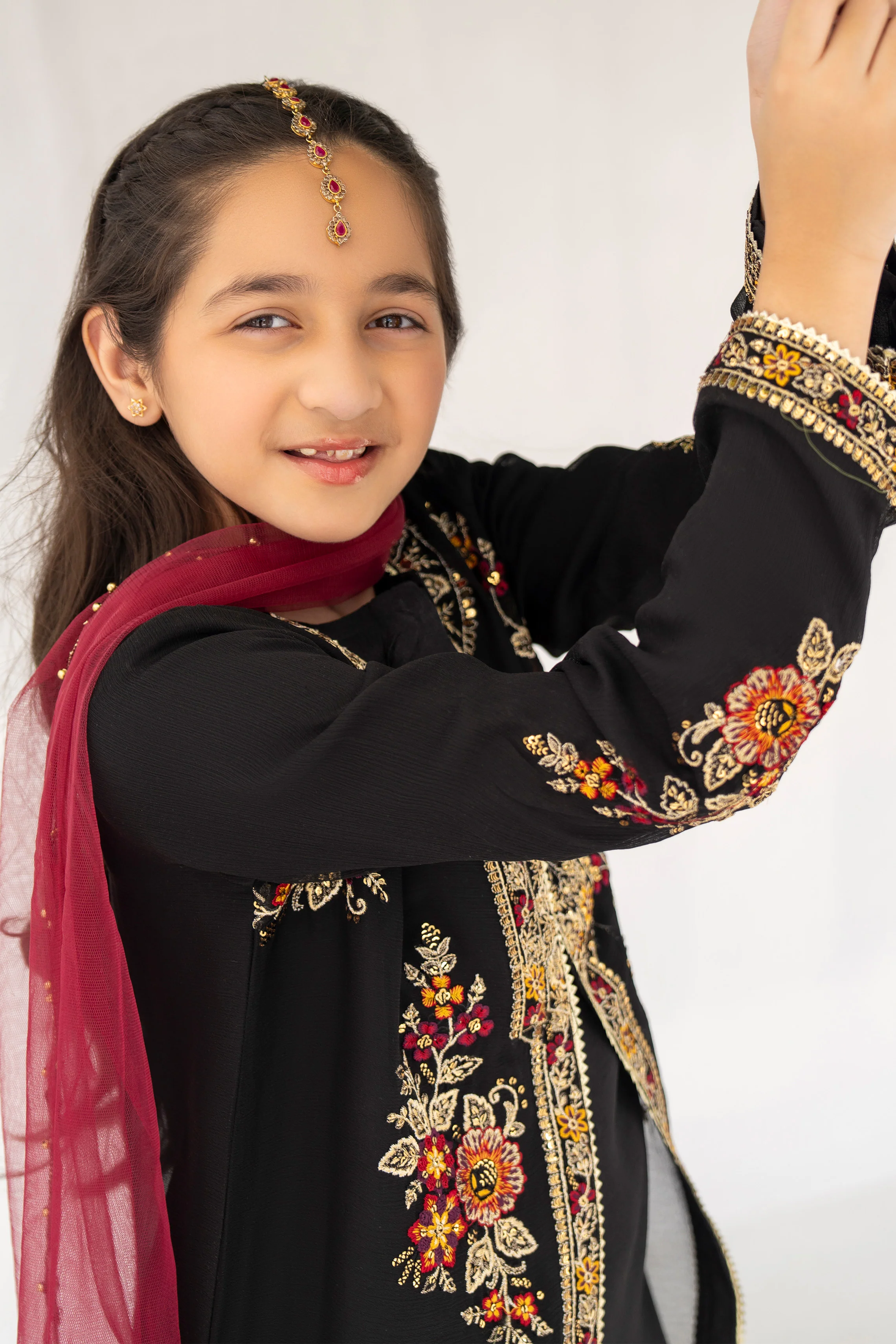 Motif Kids Embroidered Suit-005 - Image 5