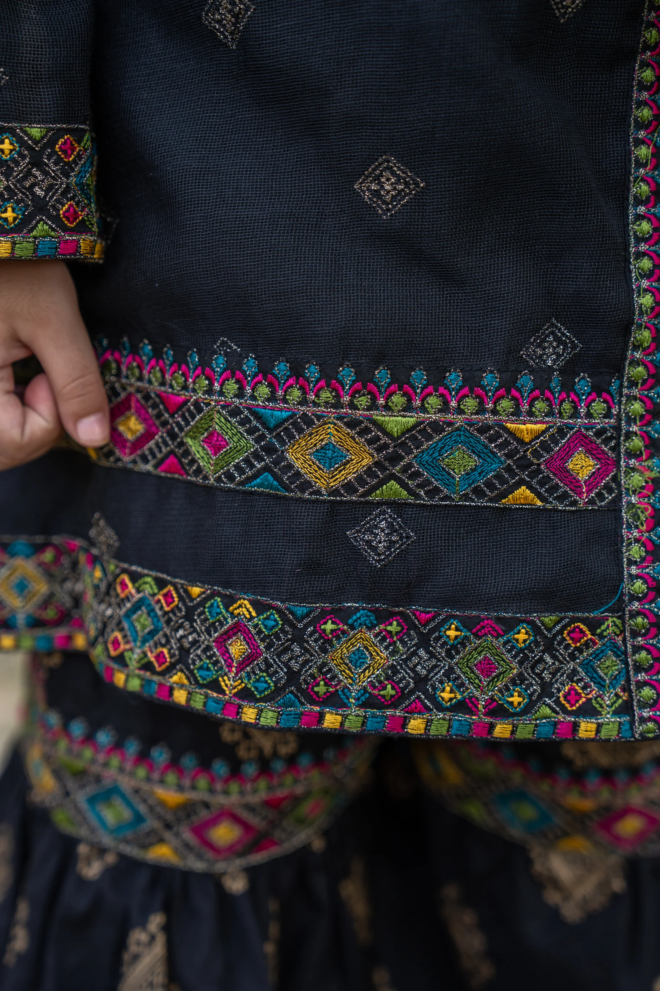 Motif Kids Embroidered Suit-015 - Image 3