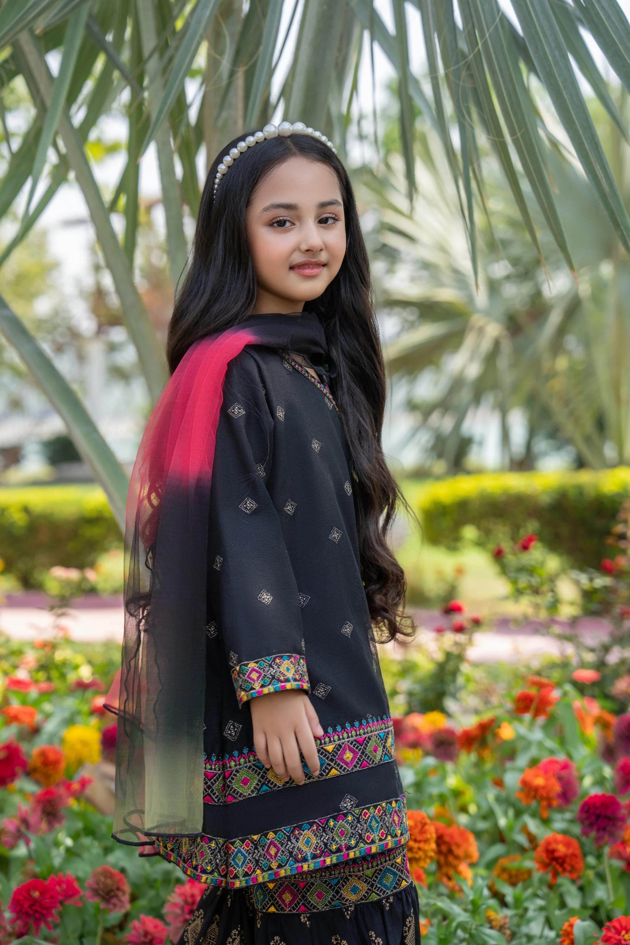 Motif Kids Embroidered Suit-015 - Image 5