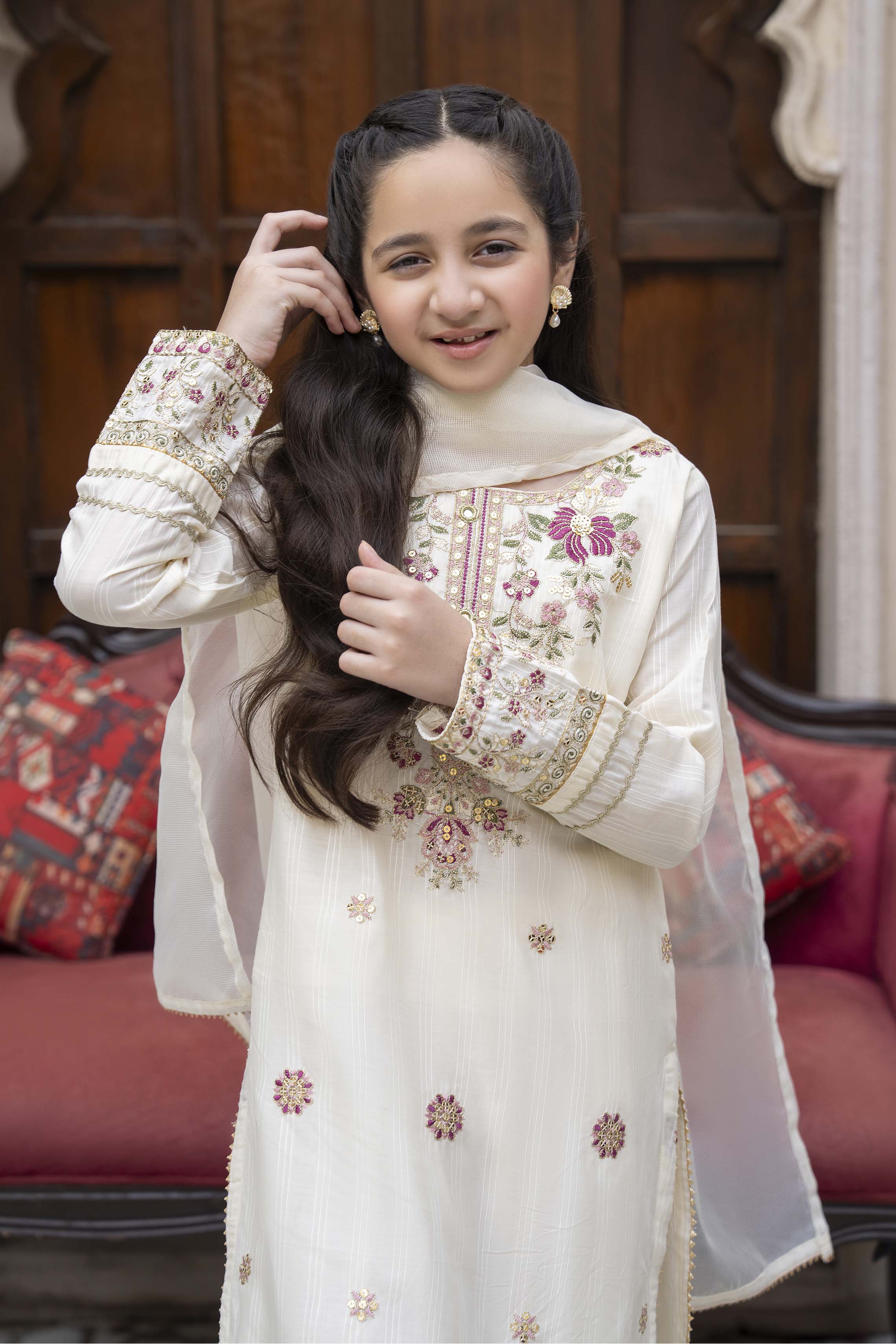 Motif Kids Lawn Embroidered Suit-657 - Image 5