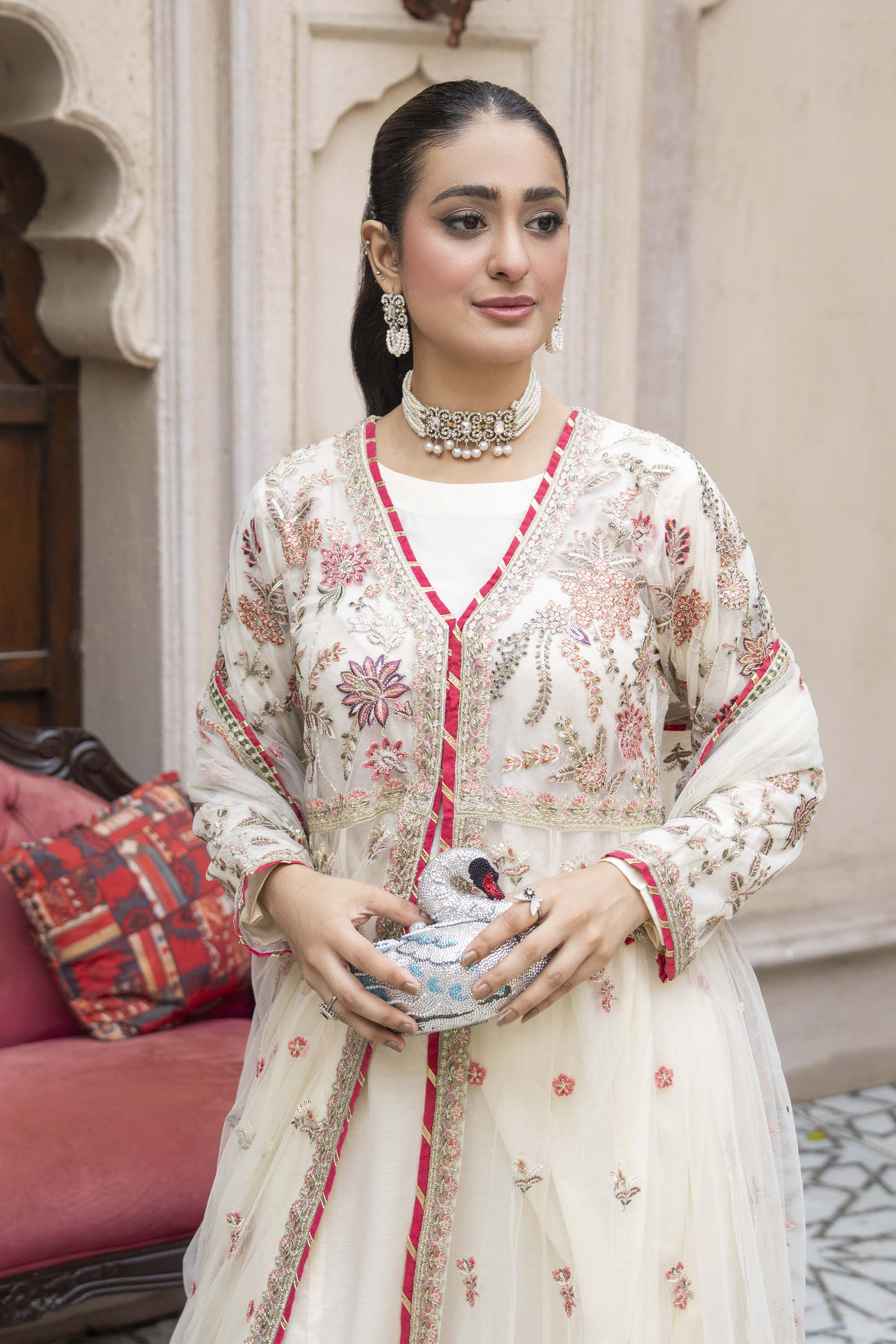 Motif Net Embroidered Suit-038 - Image 5