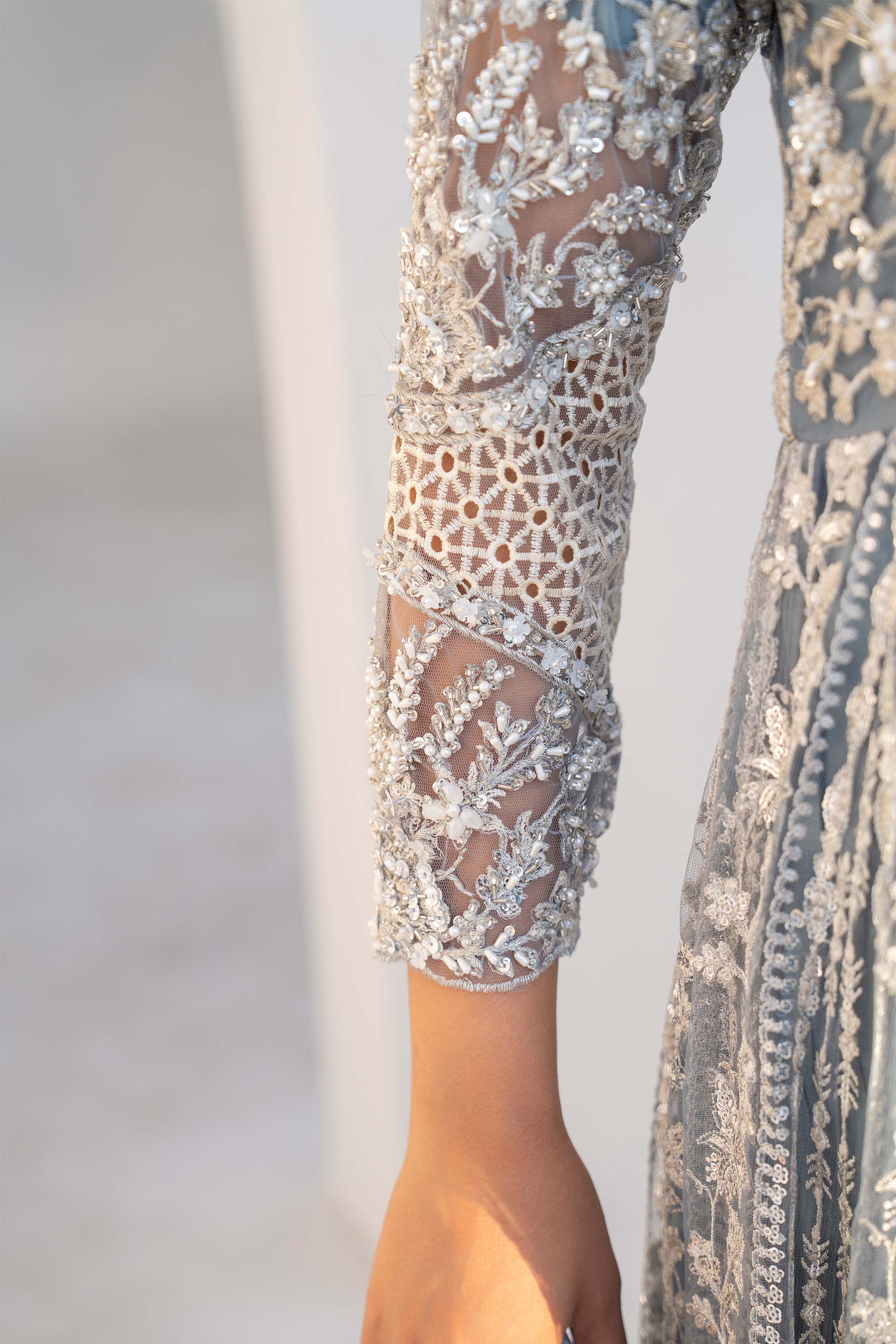 Motif Net Embroidered Suit-327 - Image 3