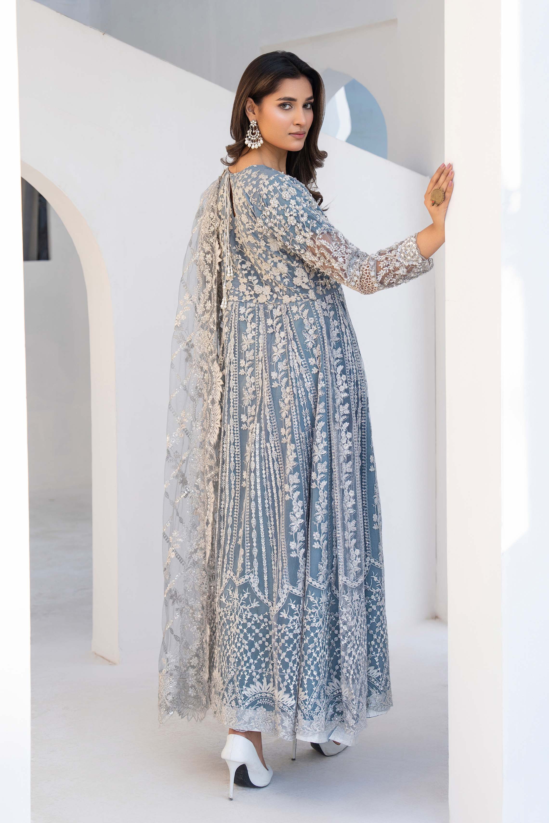 Motif Net Embroidered Suit-327 - Image 6