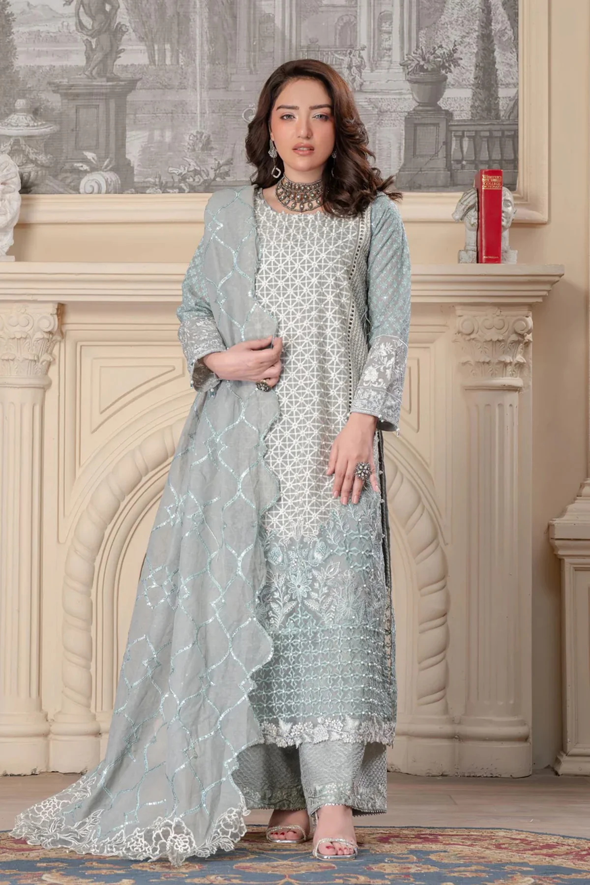 Motif Poly Corduroy Embroidered Suit-362 - Image 3