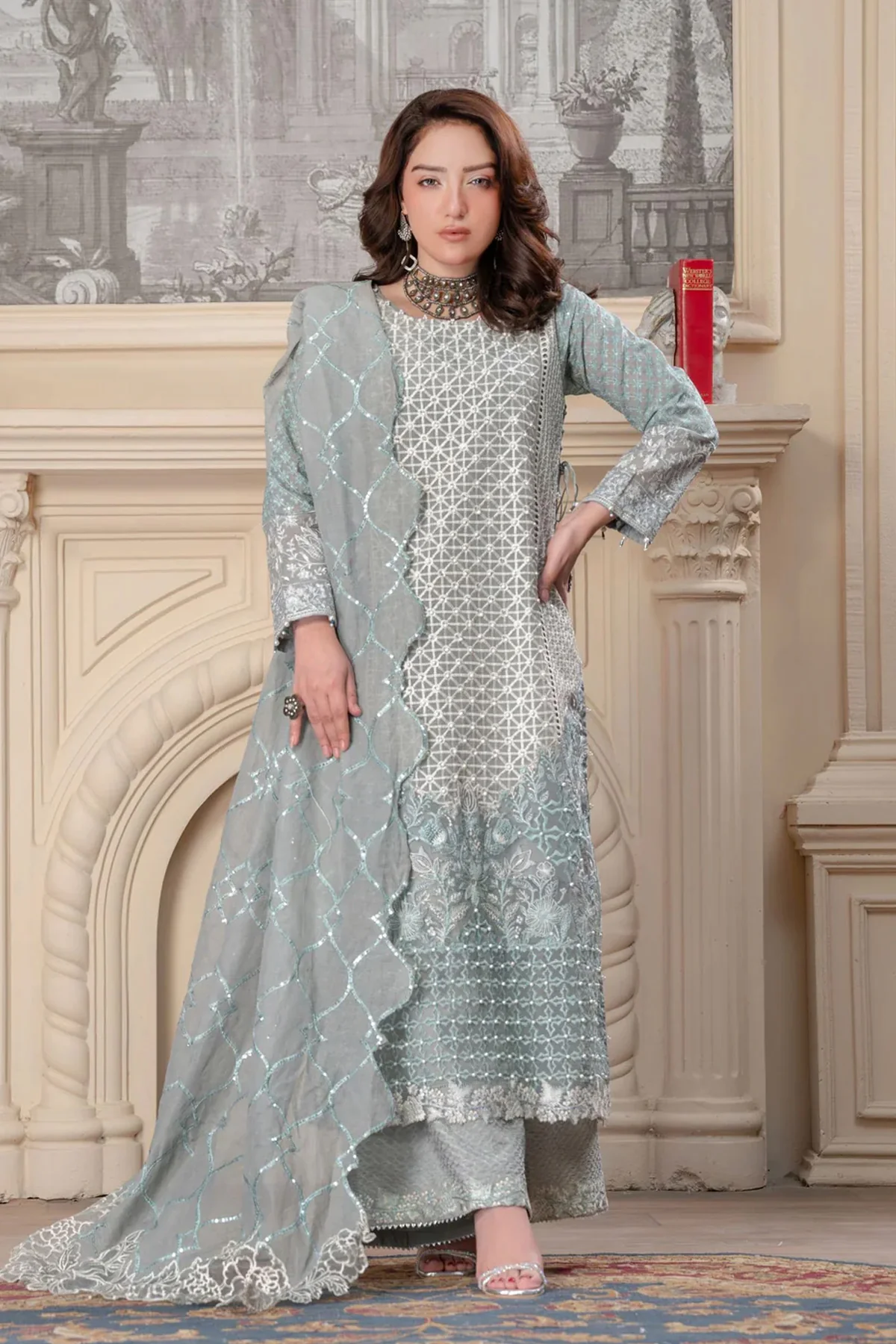 Motif Poly Corduroy Embroidered Suit-362 - Image 6