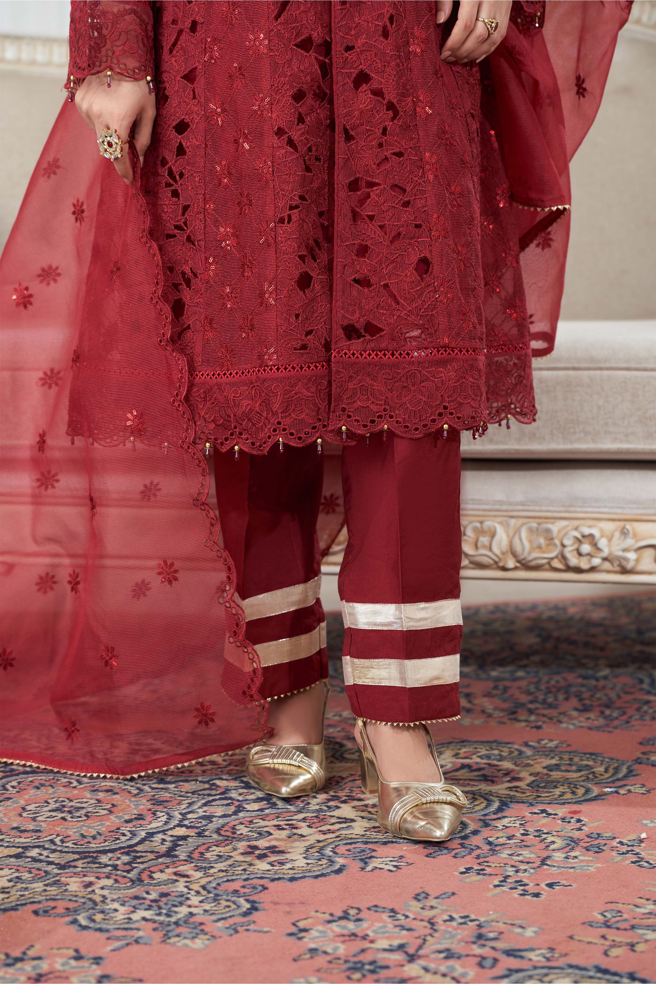 Motif Sequence Embroidered Suit-3724 - Image 6