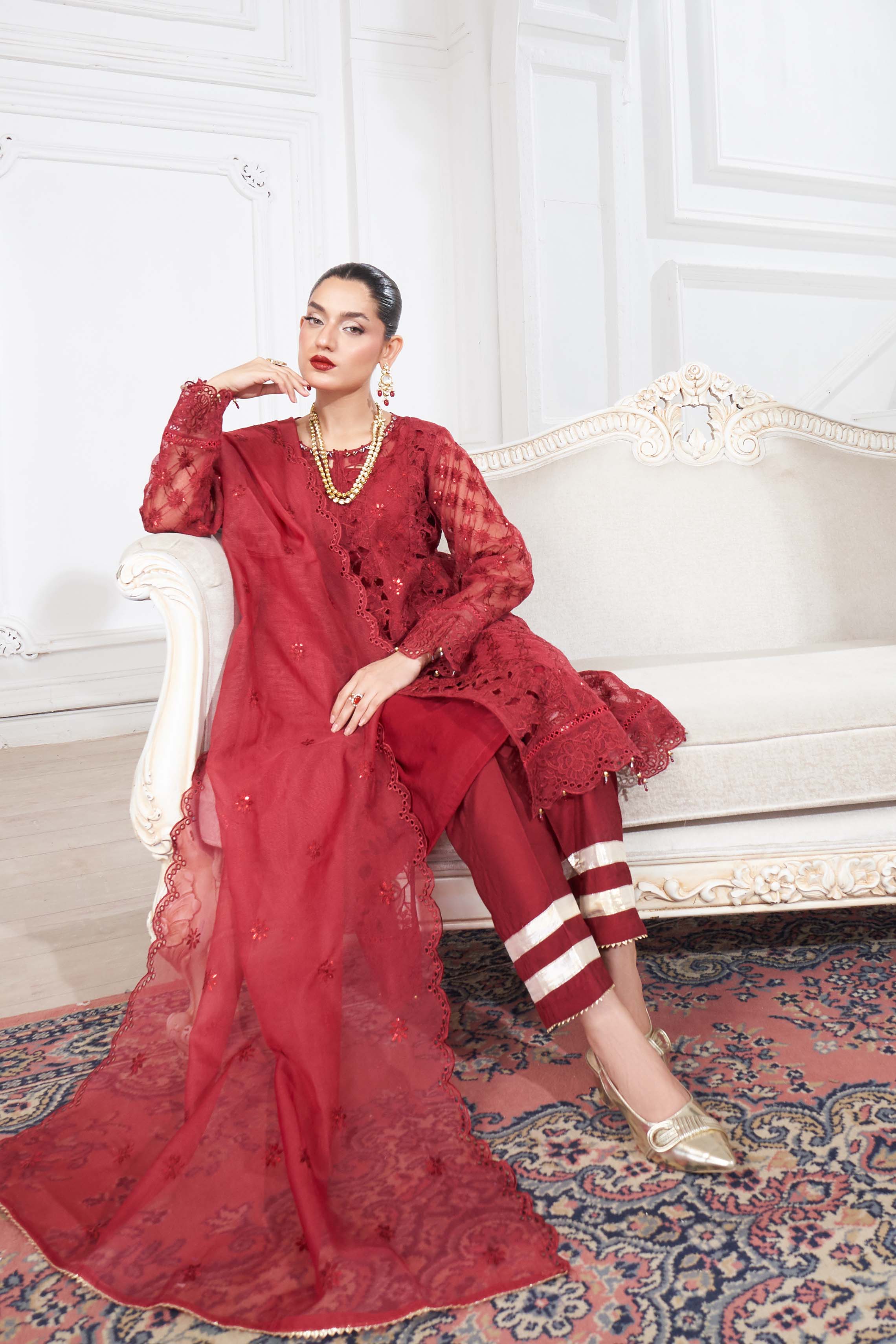 Motif Sequence Embroidered Suit-3724 - Image 8