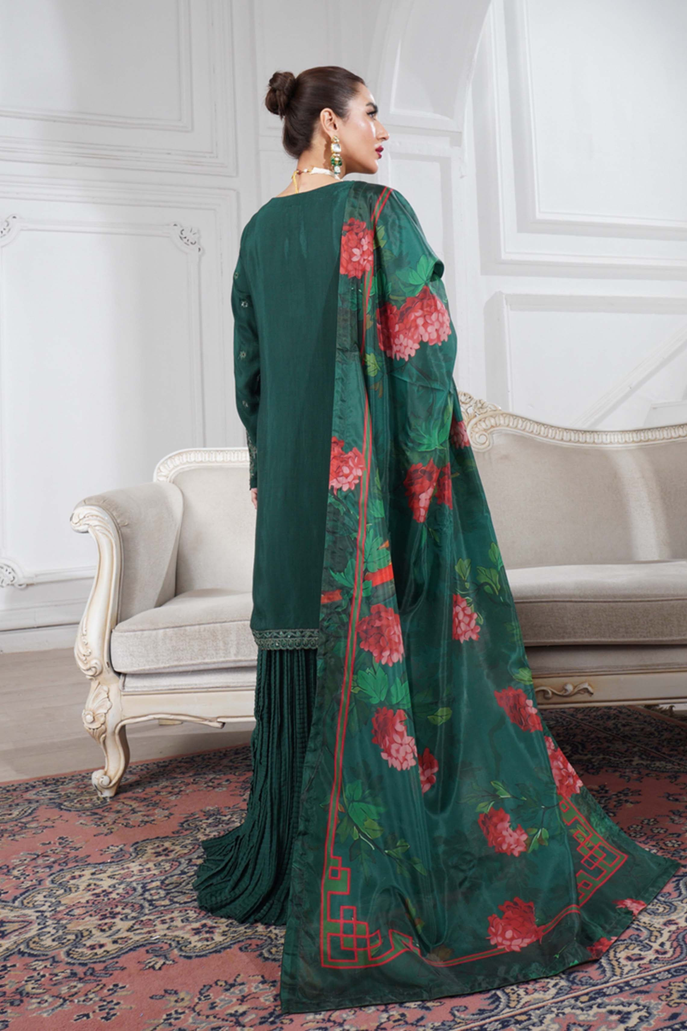 Motif Slub Russian Embroidered Suit-011 - Image 9