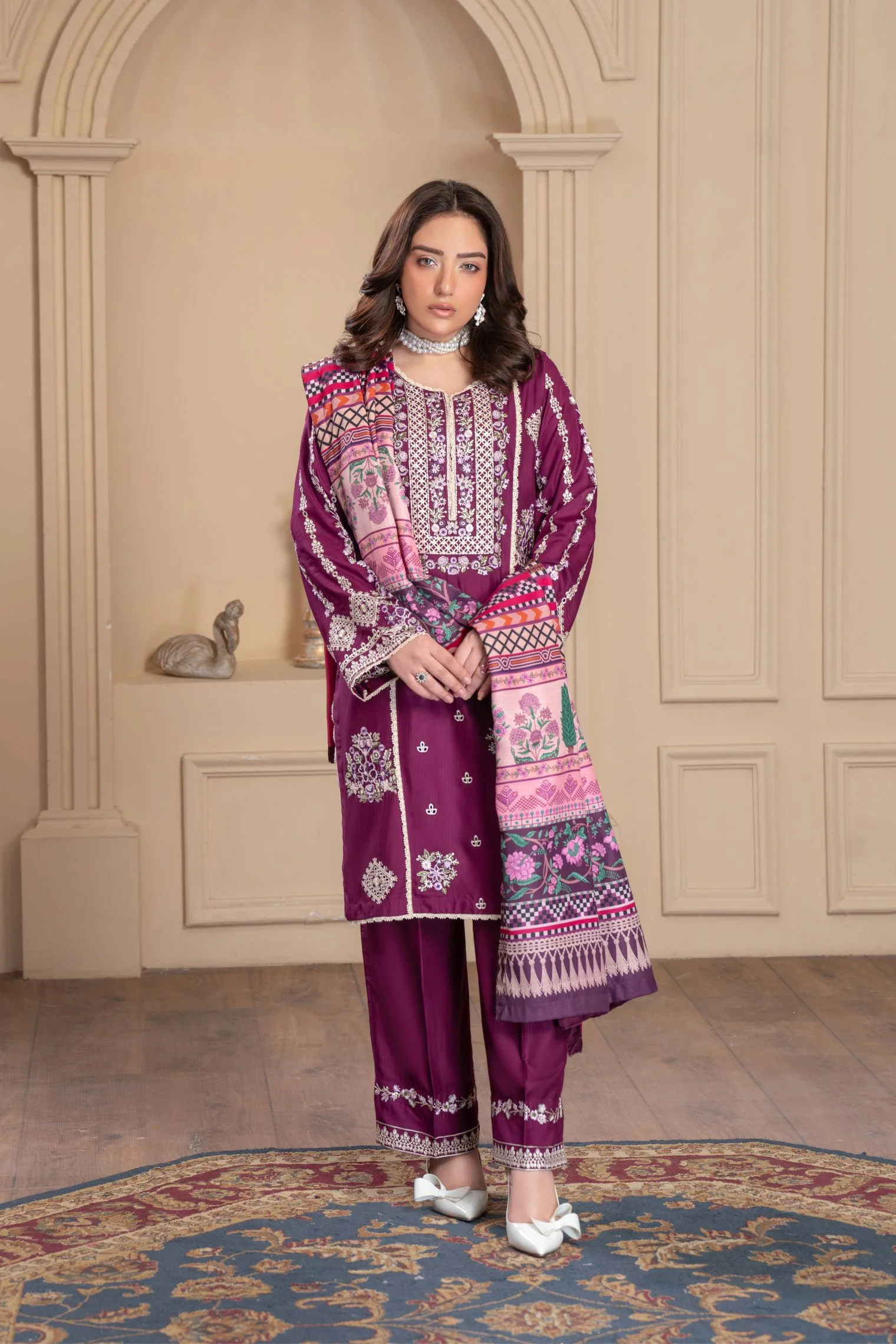Motif Staple Rod Embroidered Suit-001 - Image 5