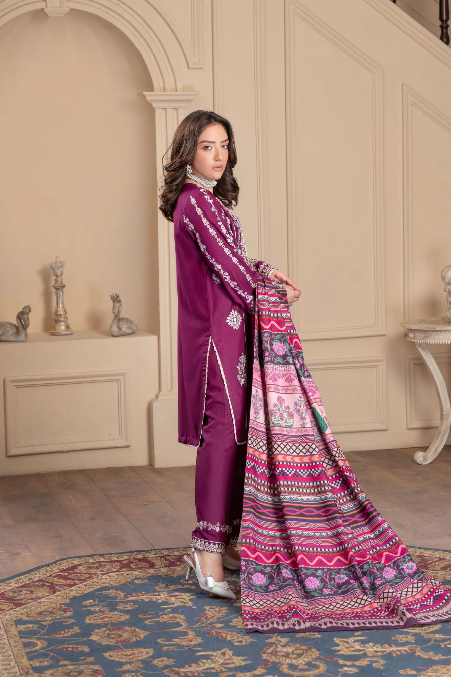 Motif Staple Rod Embroidered Suit-001 - Image 7