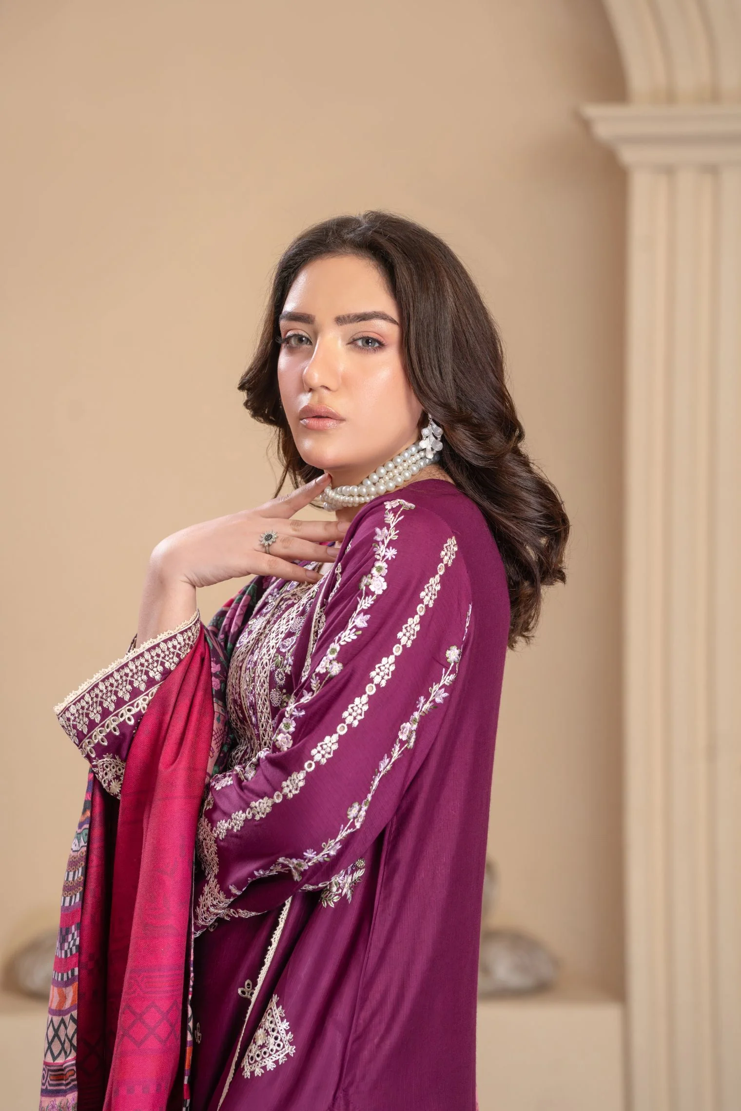 Motif Staple Rod Embroidered Suit-001 - Image 8